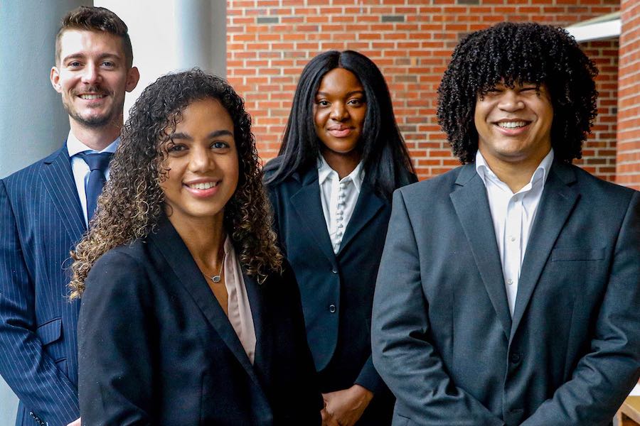 The Florida State University College of Law Trial Team, from left to right: Halley Lewis, Sidney Carter, Shaina Ruth and Christopher Ramirez.