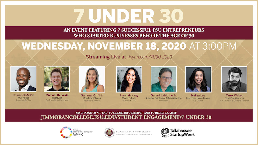 This is the ninth annual 7 Under 30 event honoring FSU graduates who have launched their own companies.