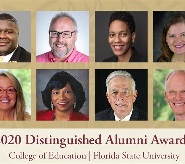 The FSU College of Education's Distinguished Alumni for 2020. Top row, left to right: Abria Ja’Mar Harris, Paul M. Pedersen, Amelia Parnell and Erika Lowery. Bottom row, left to right: L. “Cissy” Petty, Shirley Green-Reese, William V. Husfelt, III and Ellington Darden. (FSU College of Education)