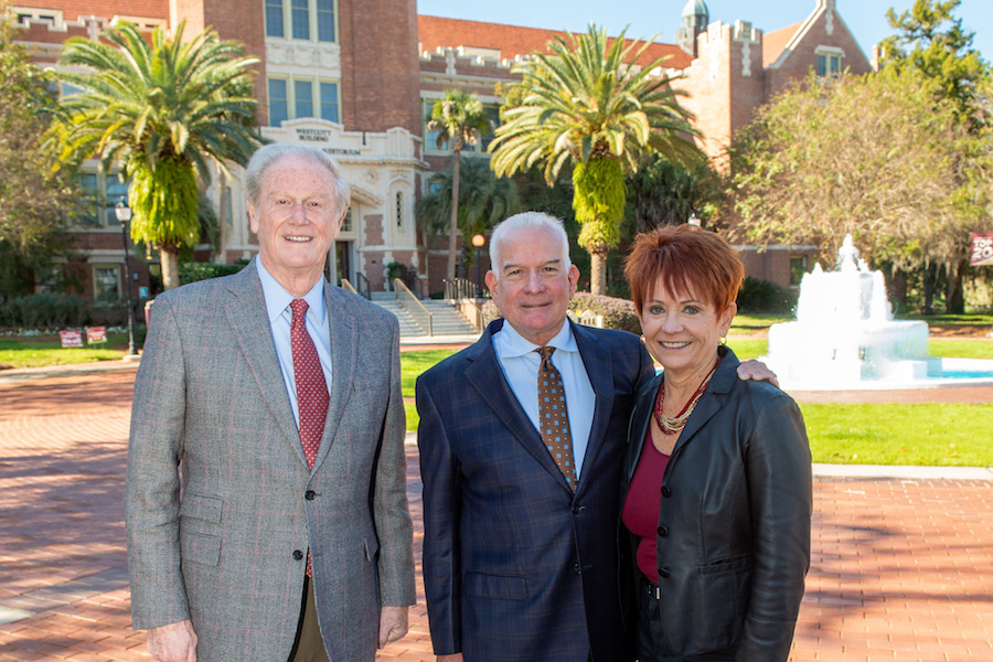 Bob and Gail Knight with Florida State University President John Thrasher.