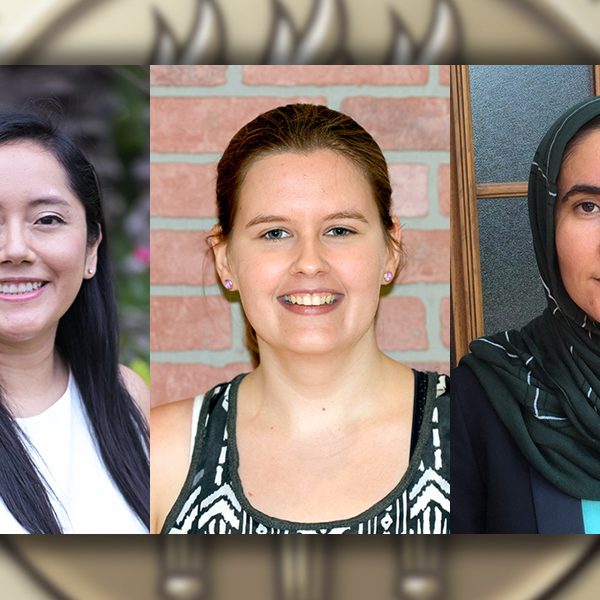 (From left to right) Natali Ramirez-Bullon, Alexandra Hooks and Sohaila Isaqzai all received fellowships from the American Association of University Women (AAUW).