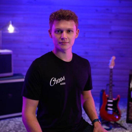 Landon McCoy is working on his junior year helping run Chaos Audio, a company he and his classmates started.
