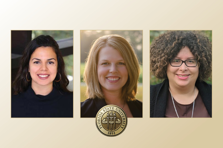 From left, Associate Professor Lara Perez-Felkner, Associate Professor Lyndsay Jenkins and Assistant Professor Laura Reid Marks.