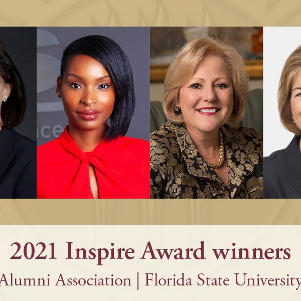 2021 Inspire Award recipients (L to R) Marion Hargett, J’Tia Hart, Nan Casper Hillis and Cecelia Bonifay