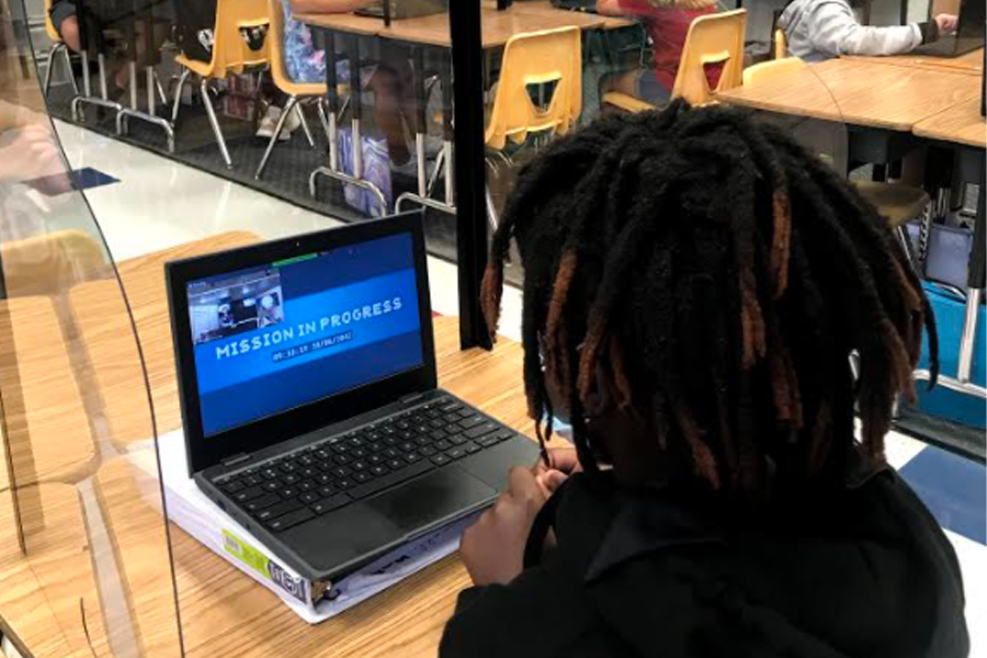 A student participates in a virtual Europa Encounter mission. (Courtesy of the Challenger Learning Center of Tallahassee)