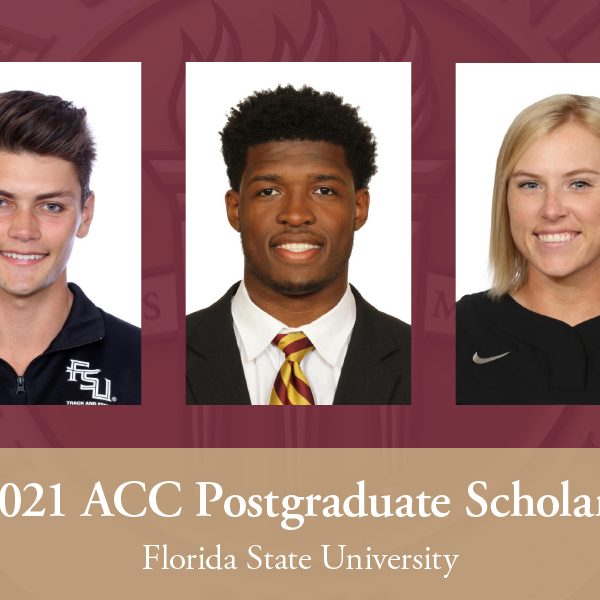 (From L to R) Four-time ACC hurdles champion Trey Cunningham, football defensive end Joshua Kaindoh and softball outfielder Dani Morgan