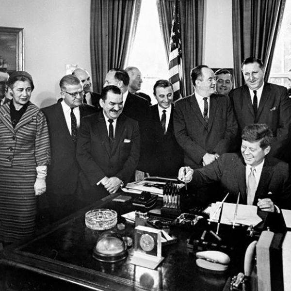 President John F. Kennedy establishing the Peace Corps agency on March 1, 1961. Photo courtesy of Peace Corps.