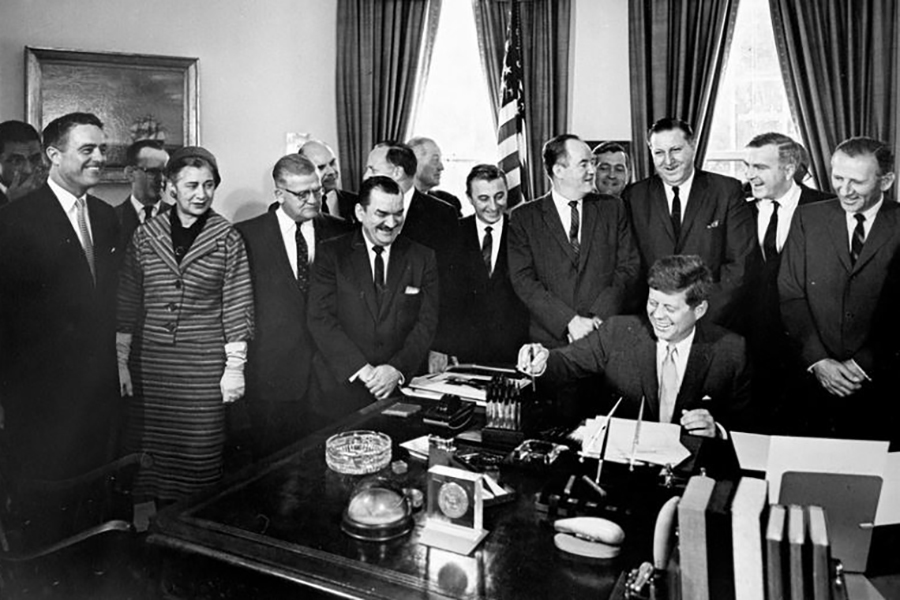 President John F. Kennedy establishing the Peace Corps agency on March 1, 1961. Photo courtesy of Peace Corps.
