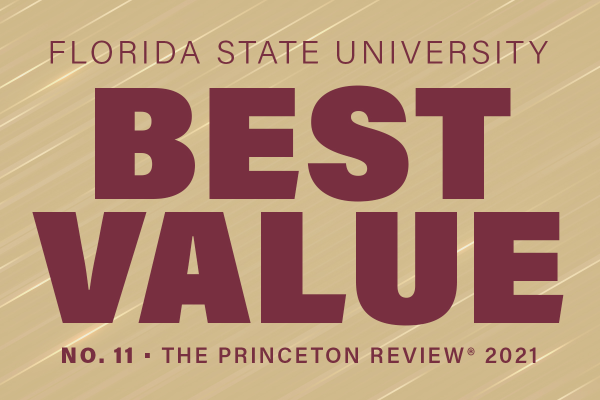 FSU ranked No. 11 Best Value College by The Princeton Review Florida