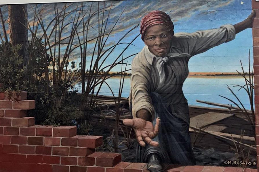 “Take My Hand" mural by Michael Rosato which depicts Harriet Tubman, an abolitionist and conductor on the Underground Railroad.