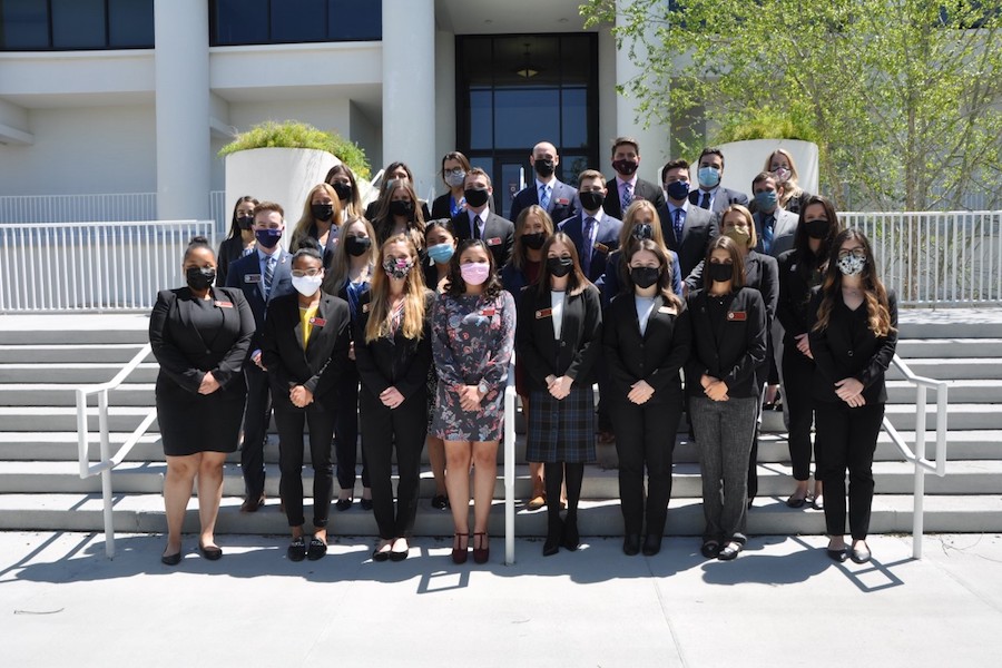 The members of the 2020-21 FSU moot court team. Competitions for the team were held virtually, a space that team president Alexa Gebert said proved to be "a domain we excelled in."