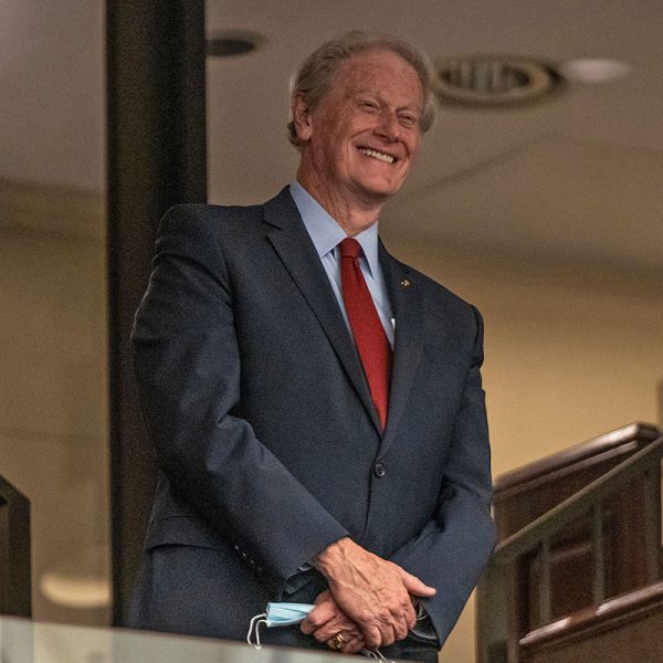 President John Thrasher is honored by the Florida House of Representatives during session Wednesday, April 21, 2021. (Photo courtesy of Florida House of Representatives)