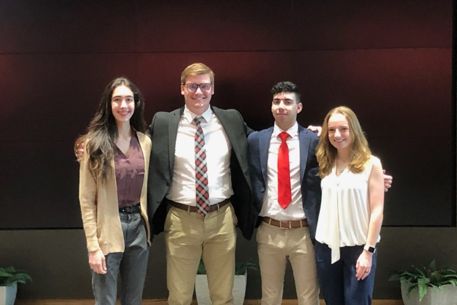 Satya Simpson, Harry Hirst, Mark Geller and Kaitlyn Killeen were amongst the students to have a big showing at the Society for Advancement of Management (SAM) International Collegiate Business Skills Championship.