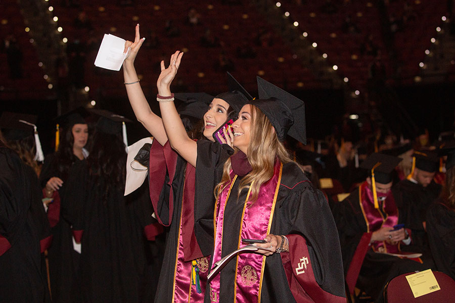 Florida State University 2020 graduates return to celebrate in-person commencement Saturday, May 22, 2021, at the Donald L. Tucker Civic Center. (FSU Photography Services)