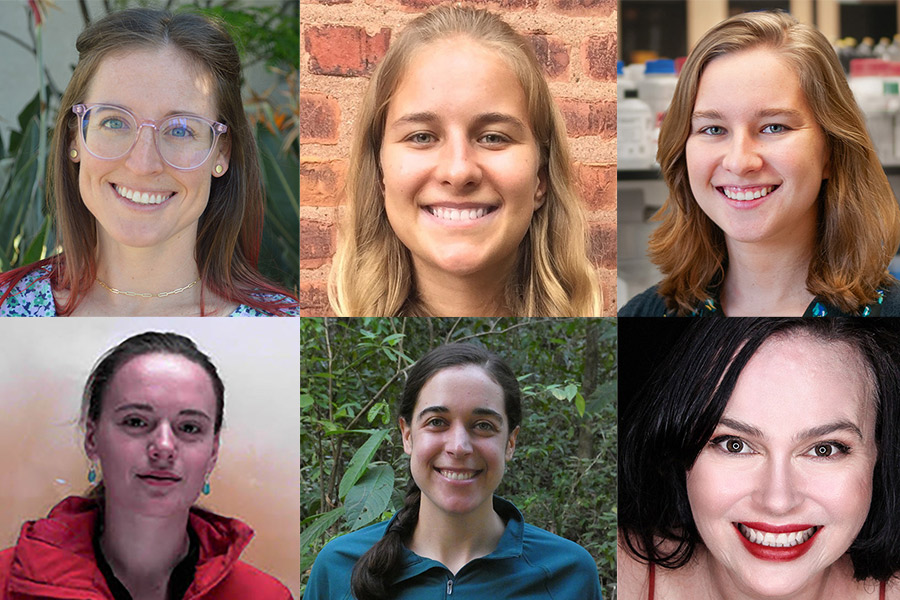 Photo: (top row, left to right) Elizabeth Ruff, Ashley Edwards and Caitlyn Edwards; (bottom row, left to right) Megan Behnke, Pearl Rivers and Teresa Simone.