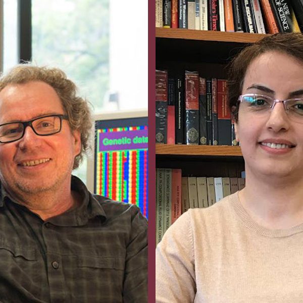 From left, Peter Beerli, a professor with the Department of Scientific Computing in the FSU College of Arts and Sciences, and former FSU postdoctoral researcher Somayeh Mashayekhi. (Florida State University)