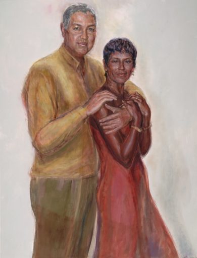 Oil on Canvas: “Bernard and Shirley Kinsey, 2002” is an oil on canvas by Artis Lane.