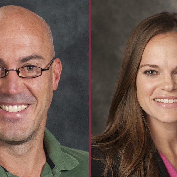 From left, Jim McNulty, a Department of Psychology professor and director of the department’s social psychology program, and Andrea Meltzer, an associate professor in the Department of Psychology.