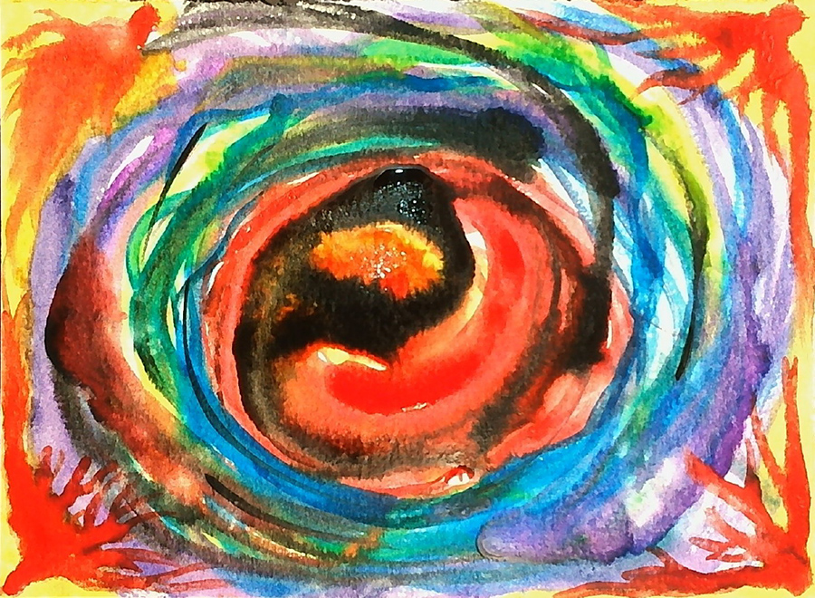 “Mindful Watercolor” – This image represents an success-driven process, encouraging clients to begin painting without a plan or intention, but rather remain present with their creation as they watch the color appear on the paper. This mindful practice is helpful in relieving stress and building positive coping skills.