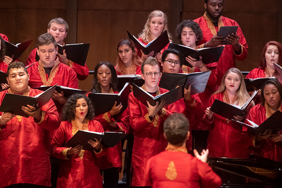 The Chamber Choir performs in Ruby Diamond Concert Hall. (FSU Photography Services)