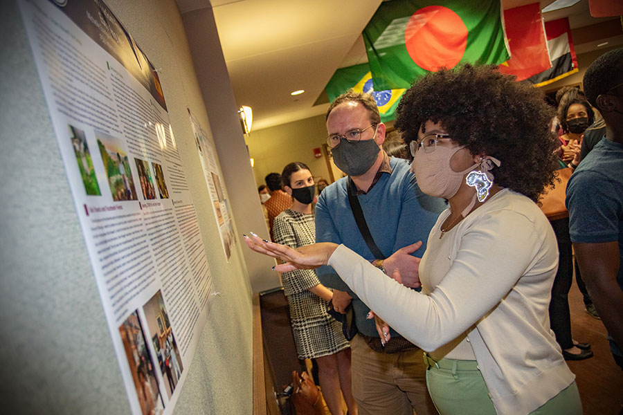 Michelle Evangalista, an International Affairs major from Hawaii, presented her work from Spain.