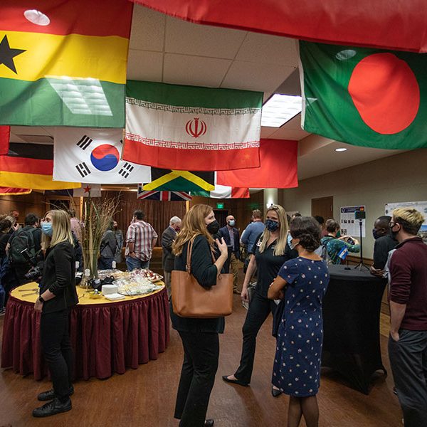 Attendees at the International Education Month opening reception enjoyed a selection of foods from Argentina, China, Turkey and Greece among other nations. The event was held at the Global and Multicultural Engagement Building the November 2.
