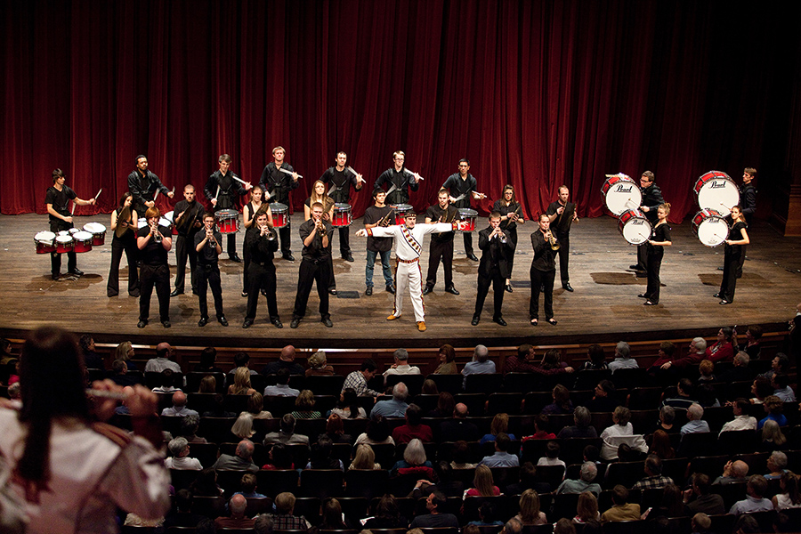 College of Music Bands, including the Marching Chiefs, perform in the annual Prism performance, now in its 40th year at FSU