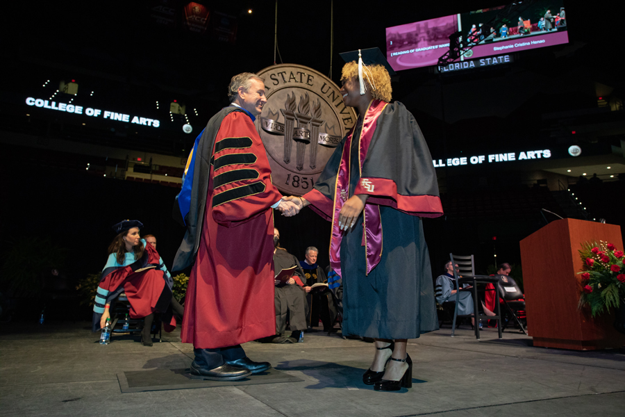 Florida State University graduates celebrate fall commencement at 7 p.m. Friday, December 10, 2021, at the Donald L. Tucker Civic Center. (FSU Photography Services)