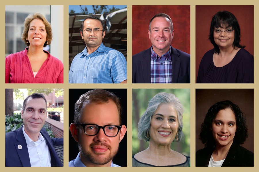 Clockwise from top left: Marcia A. Mardis, Eren Erman Ozguven, Scott M. Pickett, Jessica De Leon, Faye R. Jones, Ellen Piekalkiewicz, John Mathias and Mark Horner.