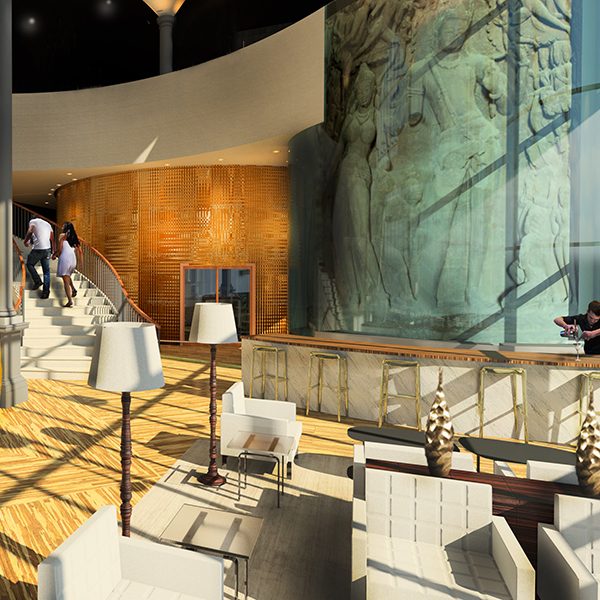 Hotel lobby design by First Professional Master of Science alumni David Roan