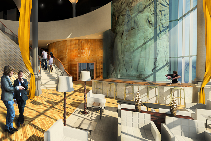 Hotel lobby design by First Professional Master of Science alumni David Roan