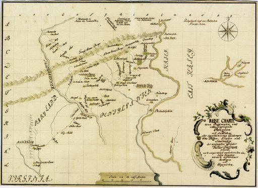 Missionary's map of eastern Pennsylvania, mid 18th century2
