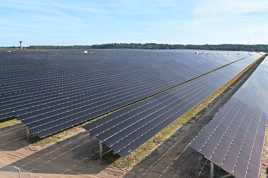 Solar-produced electric energy is expected to account for 30 percent of FSU's consumption in the next year. That’s a five-fold leap from 2018 when solar accounted for about 6 percent. FSU will draw that power from one of the city's two solar farms. (Photo courtesy of the City of Tallahassee)