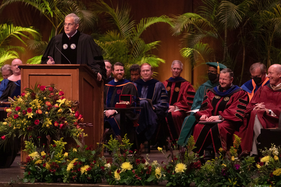 Florida State University celebrated the inauguration of its 16th president, Richard J. McCullough with a formal investiture ceremony Friday, February 25, 2022 (FSU Photography Services).