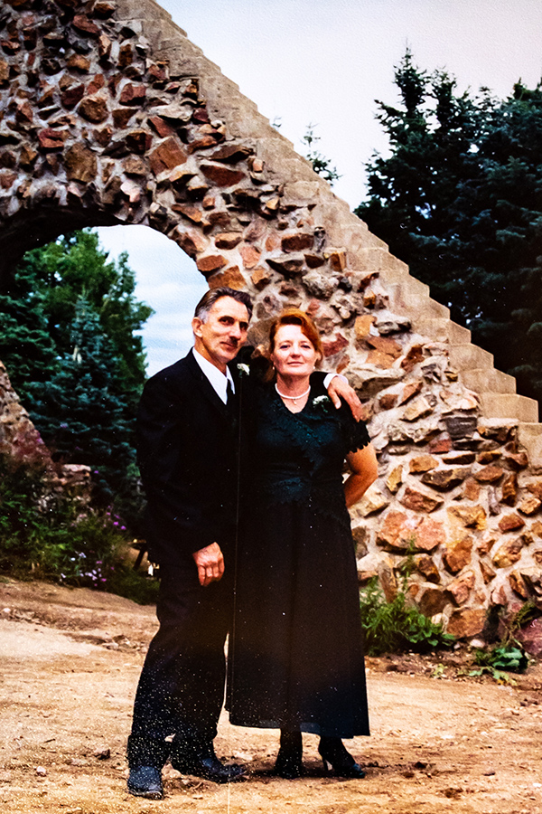 Jim Bishop and wife, Phoebe, two years before the start of the castle. Married since 1967, the Castle was a dedication to his love to her.