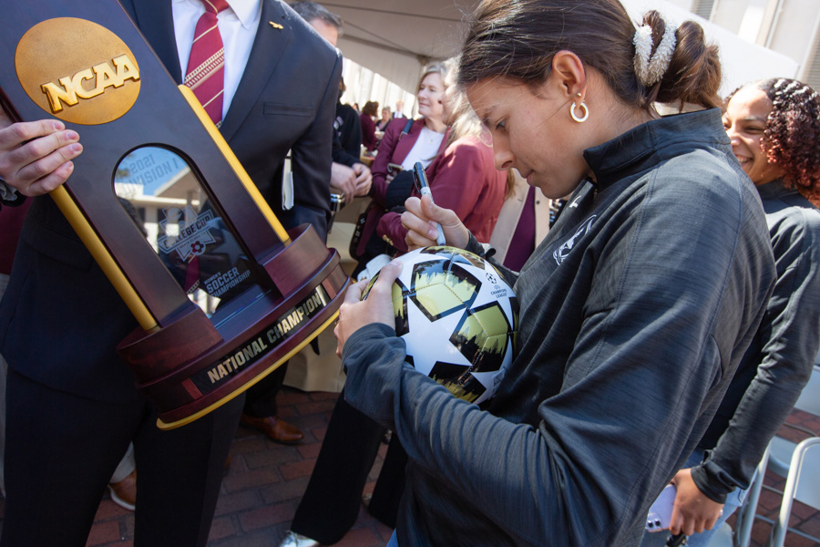 McCullough honored FSU’s National Champion Soccer team and Head Soccer Coach Mark Krikorian for their unparalleled success and shared his excitement about the across-the-board strength of Seminole Athletics.