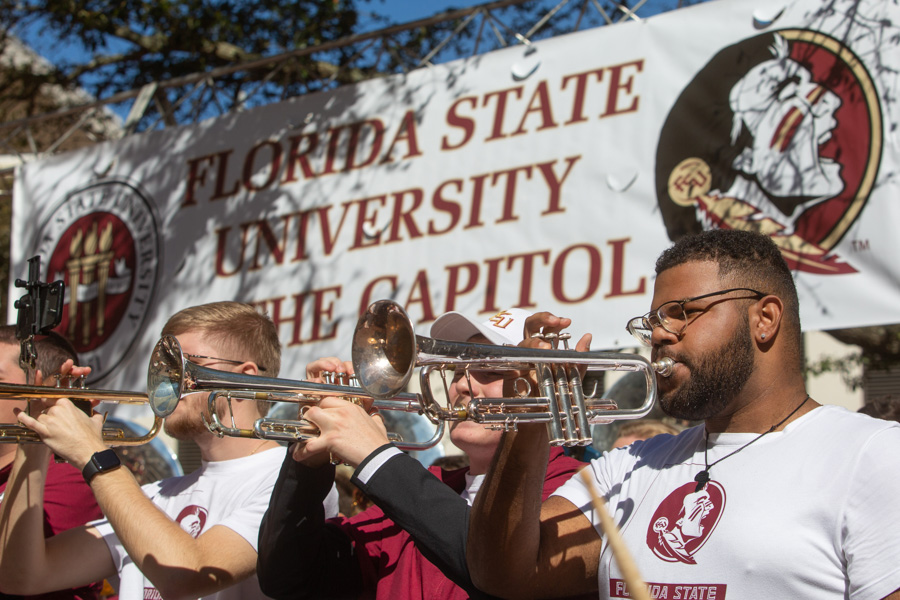 FSU pep band Seminole Sound performs at FSU Day at the Capitol Feb. 9.