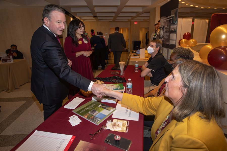 After a year of virtual celebrations, the Florida Capitol once again gleamed garnet and gold as lawmakers and hundreds of Florida State University alumni and friends came together to celebrate FSU Day. Feb. 9, 2022. (FSU Photography Services)