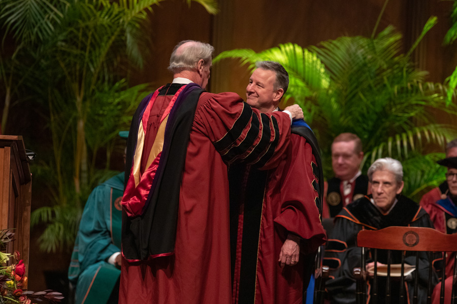 Florida State University celebrated the inauguration of its 16th president, Richard McCullough with a formal investiture ceremony Friday, February 25, 2022 (FSU Photography Services).