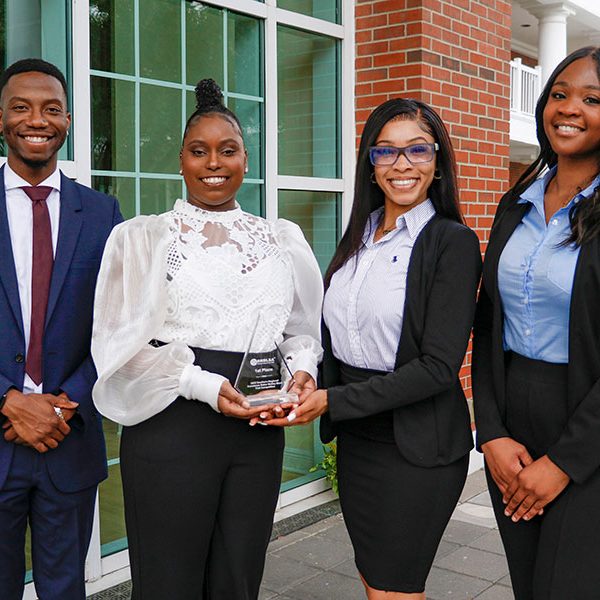 The members of the winning team, from left to right: Khamisi Thorpe, Kayla Neal, Nyah Tennell and Judelande Jeune.