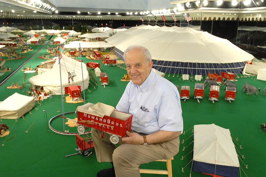 Howard Tibbals in The Howard Bros. Circus Model at The Ringling in 2007. Photograph by Jim Stem