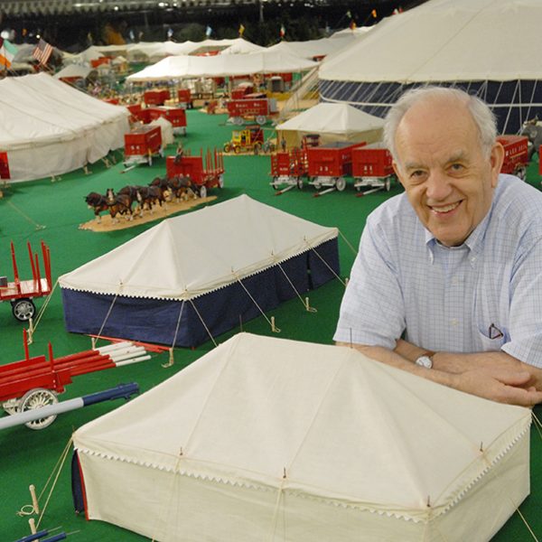 Howard Tibbals in The Howard Bros. Circus Model at The Ringling in 2007. Photograph by Jim Stem