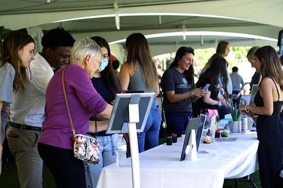 Organizers said the Entrepreneurship Expo hosted by the Jim Moran College of Entrepreneurship has quadrupled in size since the first event ten years ago.