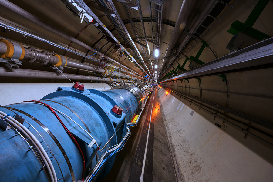 The Large Hadron Collider at the European Organization for Nuclear Research. Scientists used this particle accelerator to discover the Higgs boson. (Courtesy of CERN)