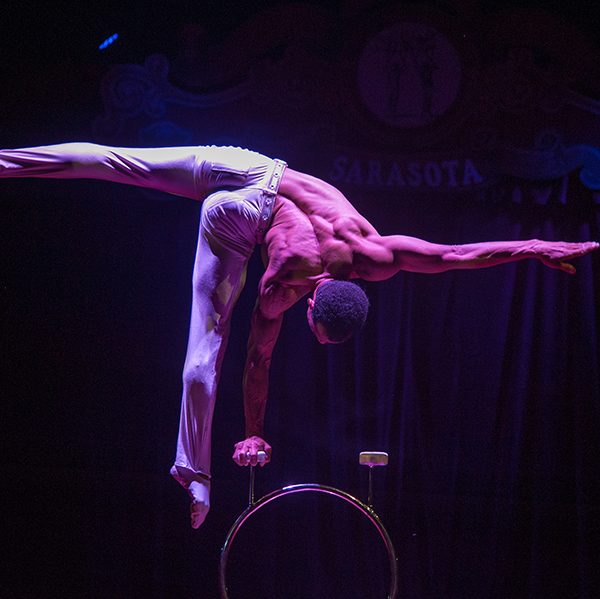 Hand balance contortion artist Ricardo Sosa. Photo courtesy of the Circus Arts Conservatory.