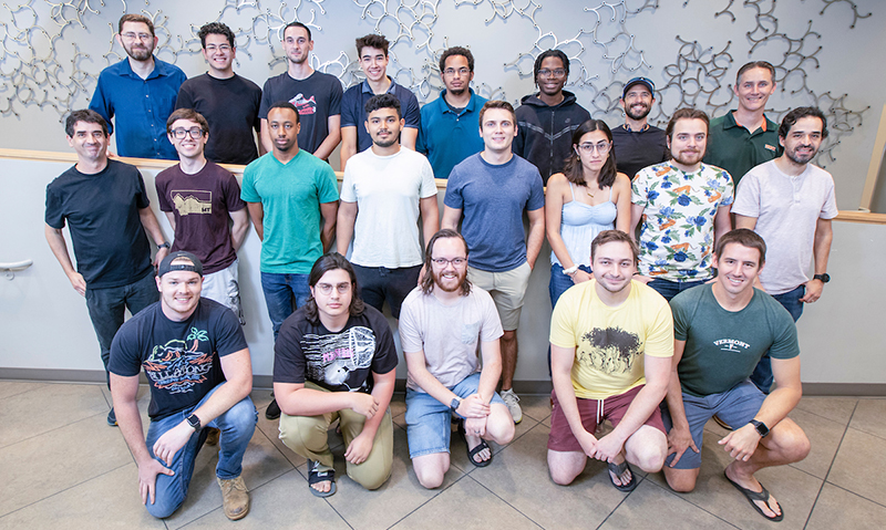 Associate professor of mechanical engineering Jonathan Clark (top left) with a team that is working on for the NASA ís BIG Idea Challenge. Clark is the Director of the Center for Intelligent Systems, Control, and Robotics, CISCOR, where student and faculty researchers study everything from artificial intelligence to bio-engineering.