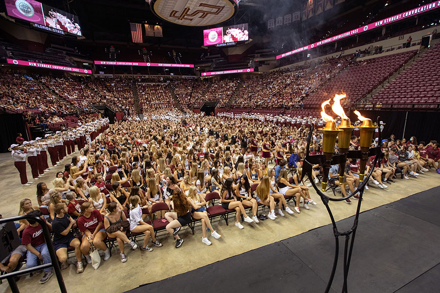 Florida State University New Student Convocation on Aug. 21, 2022, at the Donald L. Tucker Civic Center. (FSU Photography Services)