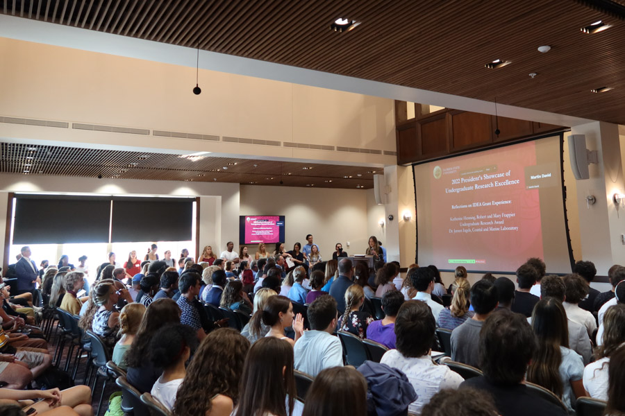 About 30 Florida State University students presented research to more than 700 people last week at the 2022 President’s Showcase of Undergraduate Research Excellence.