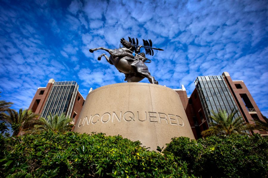 The Unconquered statue, outside the South entrance to Doak Campbell Stadium (FSU Photography Services/Bruce Palmer)