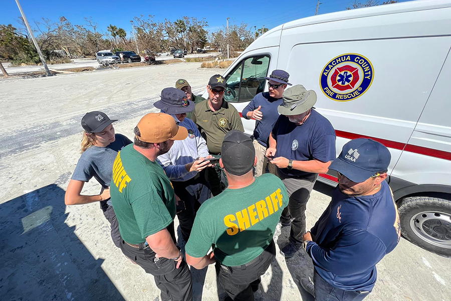 Flight teams coordinating airspace prior to launch.